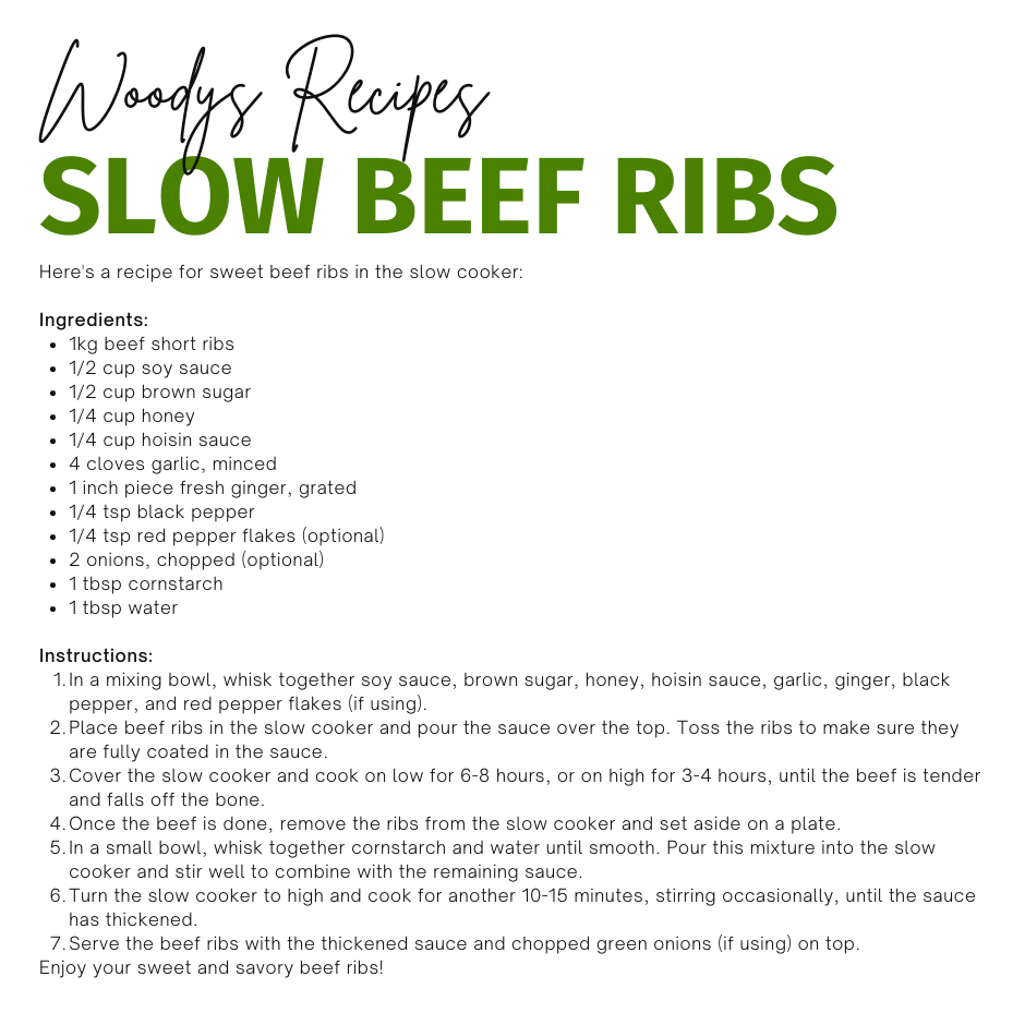 Slow cooker beef ribs.