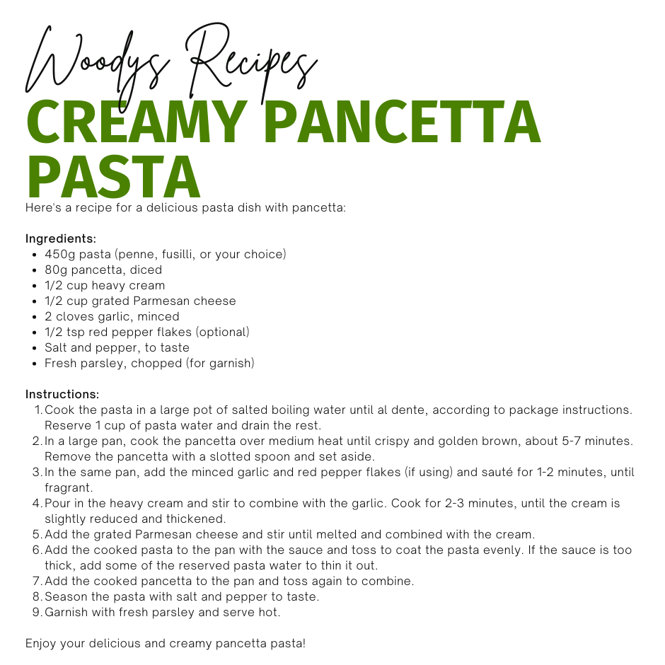 Creamy Pancetta Pasta
