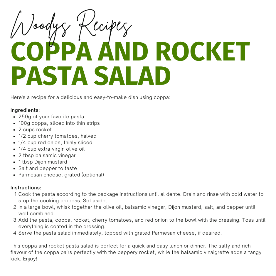 Coppa and Rocket Pasta