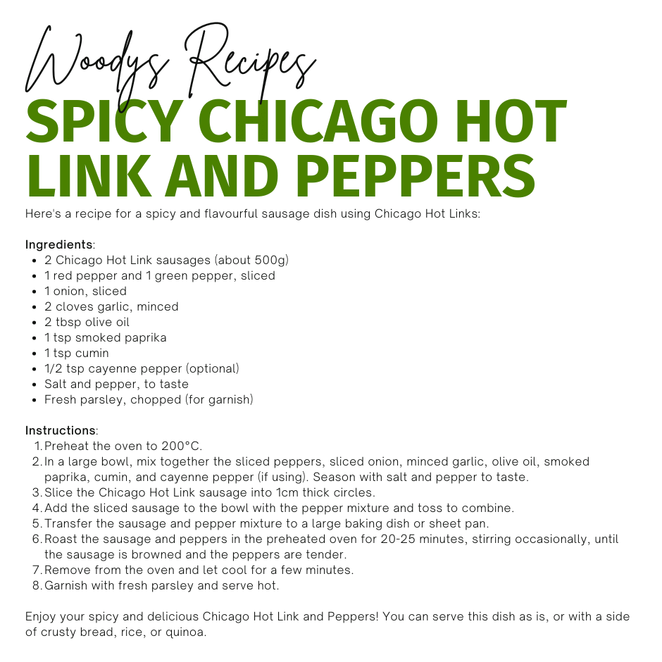 Spicy Chicago Hot Link and Peppers